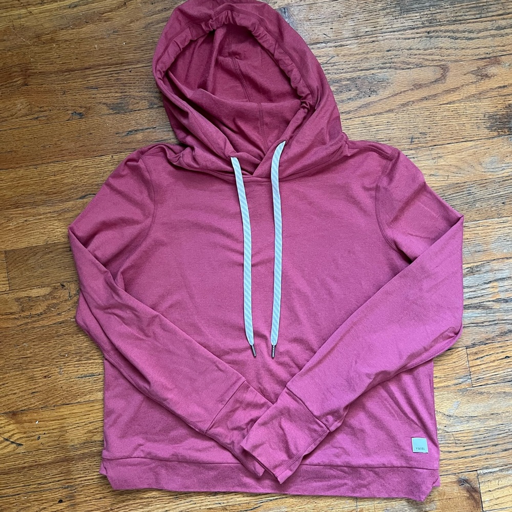 Vuori Halo Essentials Hoodie Pullover Desert Rose Heather - Size XS